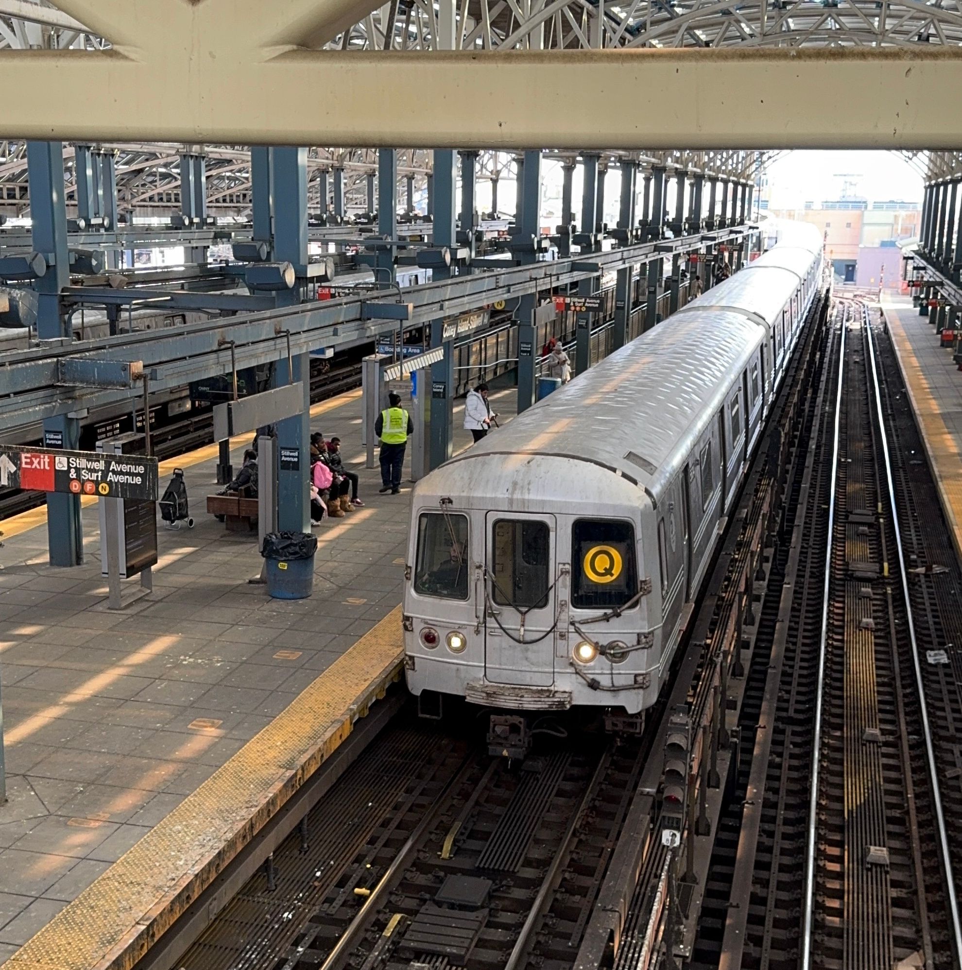 a (Q) train at Coney Island