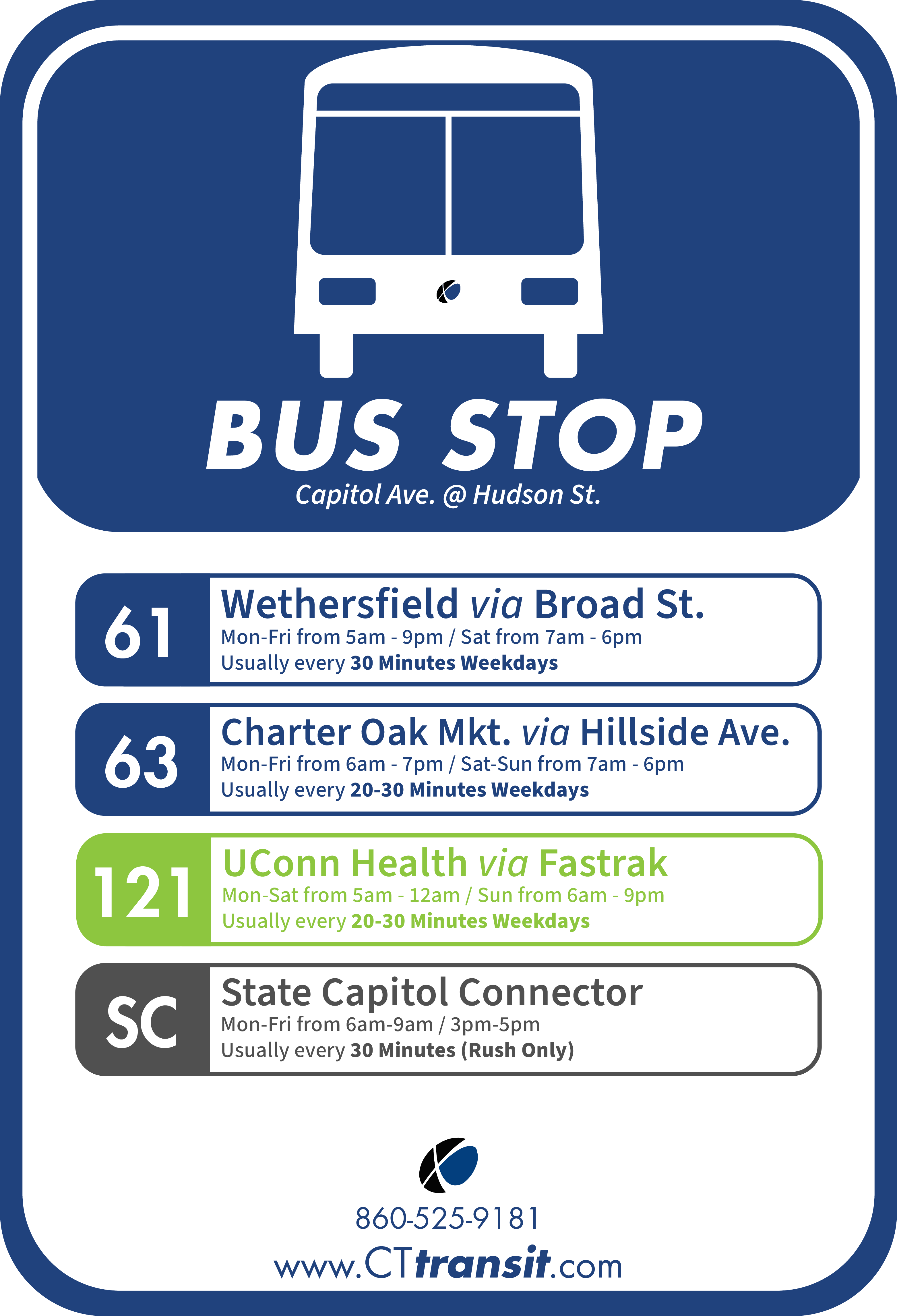 conceptual CTTransit bus stop sign