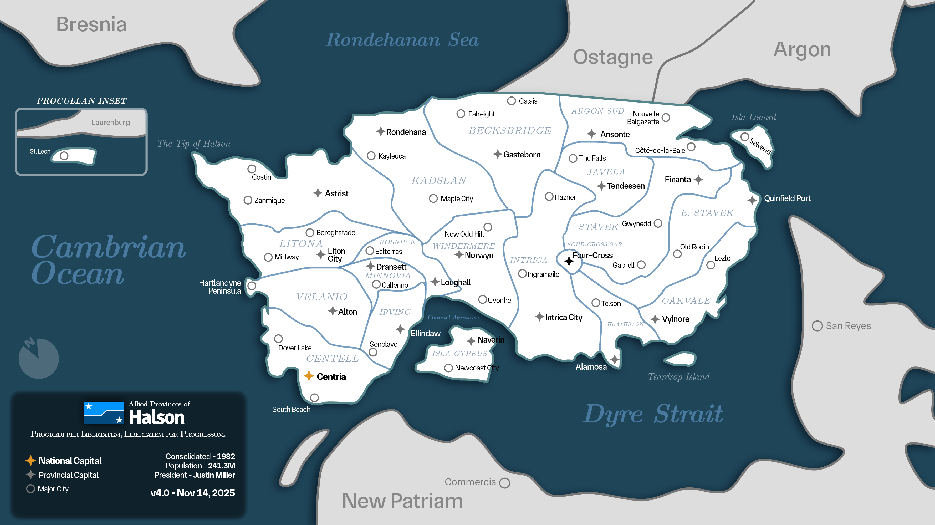 map for the fictional country of Halson