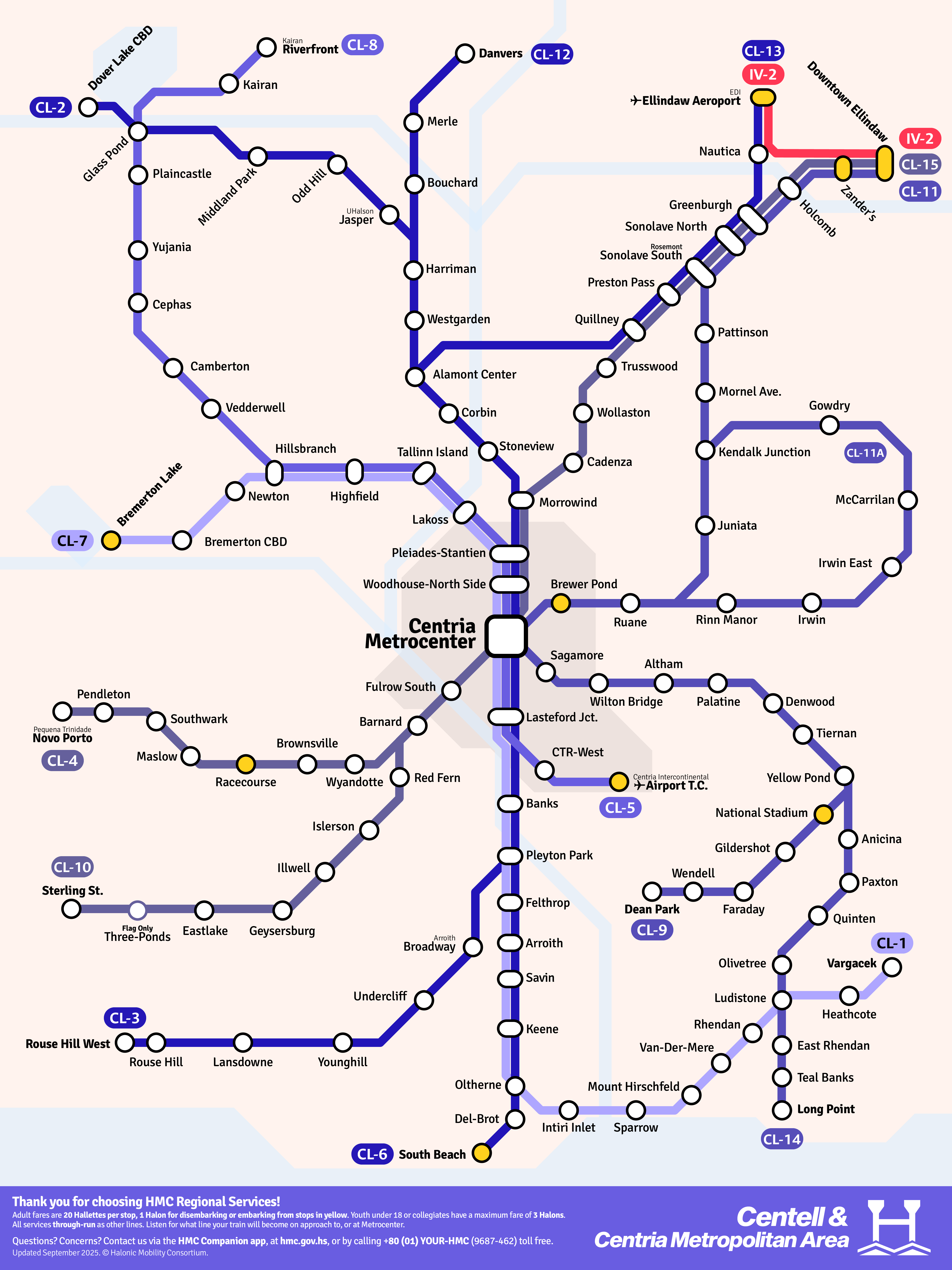map of the hmc centell region services