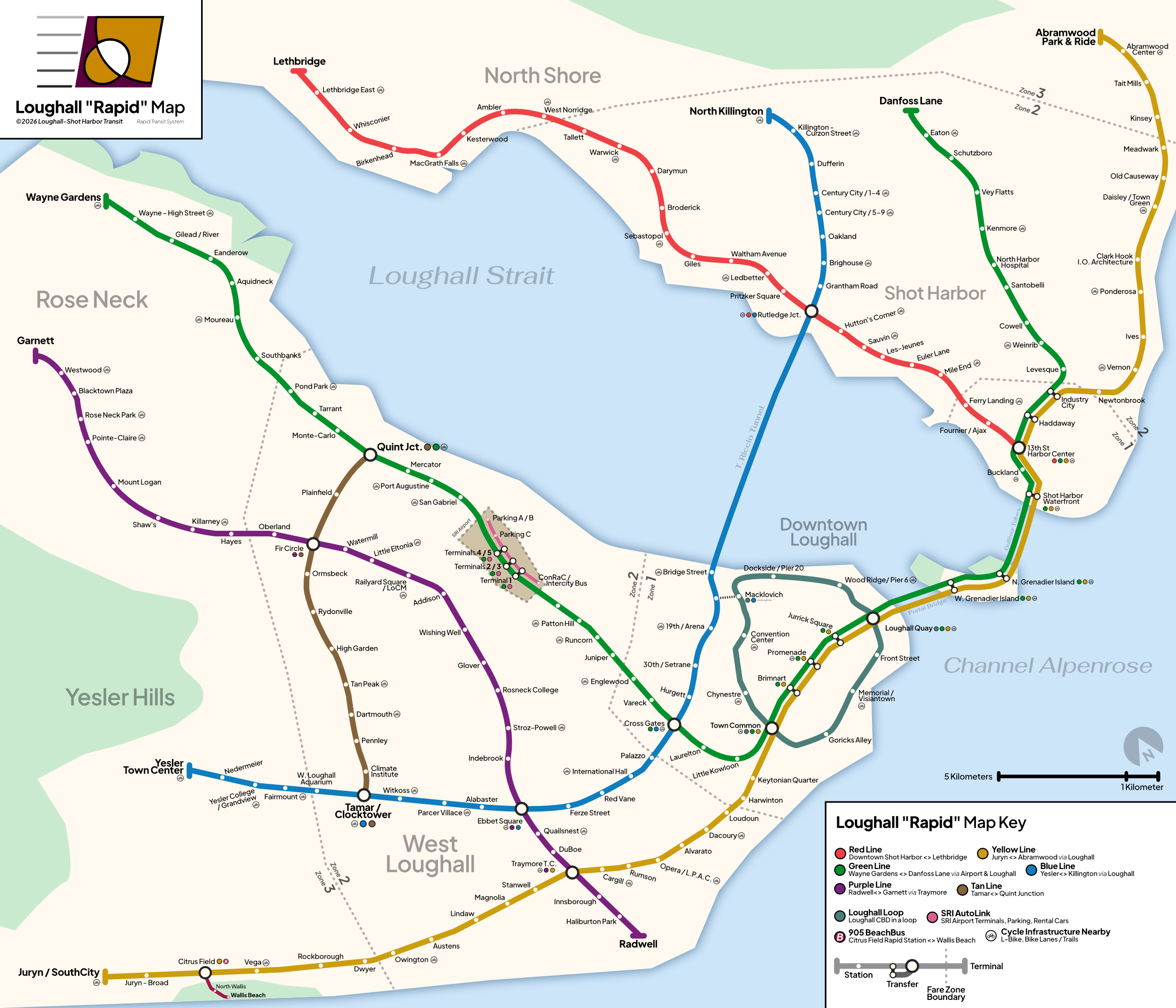 loughall rapid transit map (fictional)